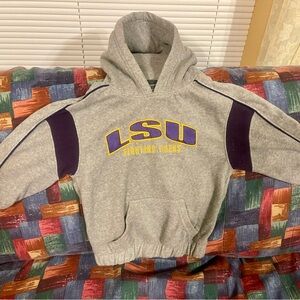 Embroidered LSU grey hoodie by Pro Edge